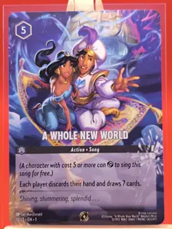 A Whole New World 10/C1 Lorcana Challenge Promo Full Art Aladdin Lorcana Card - Image 1