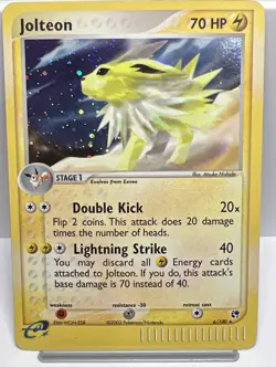 Jolteon 6/100 EX Sandstorm English Pokemon E Card Holo Rare 2003. NM- - Image 1