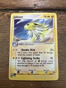 Jolteon 6/100 EX Sandstorm English Pokemon E Card Holo Rare 2003. NM- - Image 2