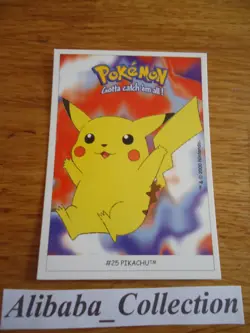 POKEMON dunkin boomer trading card sticker 2000 Carte # 25 PIKACHU NINTENDO - Image 1