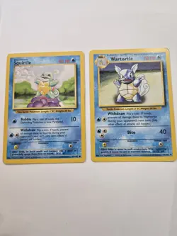 Squirtle 63/102 and Wartortle 42/102 Base Set Pokemon Lot Of 2 Cards - Image 1