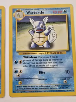Squirtle 63/102 and Wartortle 42/102 Base Set Pokemon Lot Of 2 Cards - Image 5