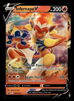 Infernape V SWSH252 Ultra Rare Black Star Promo Pokemon Card - Image 1