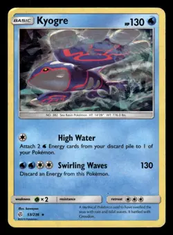 Kyogre 53/236 Cracked Ice Holo Rare Cosmic Eclipse Pokemon Card - Image 1