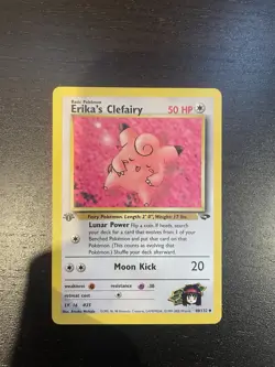 Pokemon Card Erika's Clefairy 40/132 Gym Challenge Set 1st Edition Near Mint - Image 1