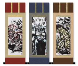 Yu-Gi-Oh OCG Artwork Series Mini Scroll Egyptian God Cards Set Japan Limited New - Image 3