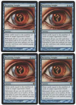 Recurring Insight x4 4x 2010 Rise of the Eldrazi Blue Rare Sorcery MTG NM AZ9 - Image 1