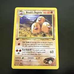 BROCK'S DUGTRIO 22/132 1st Edition Gym Challenge Rare Pokemon Card LP+ - Image 1