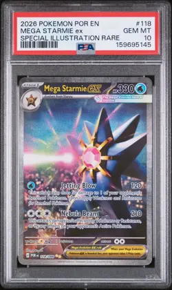Pokemon Mega Starmie ex Perfect Order SIR #118 PSA 10 - Image 1