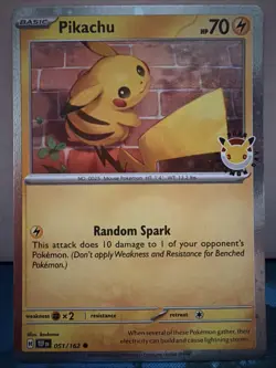 Pokemon Day 2026 Pikachu 051/162 Temporal Forces Stamped Cosmos Holo Promo - Image 1