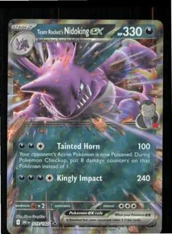 Team Rocket's Nidoking ex 119/182 Double Rare Destined Rivals Pokemon Near Mint - Image 1