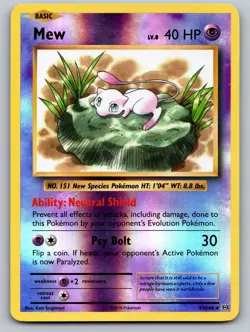 Mew 53/108 Holo Rare Evolutions Pokemon Reverse Holo Lightly Played - Image 1