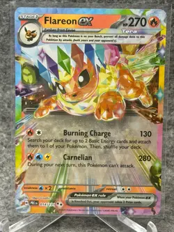 Flareon ex 014/131 Holo Double Rare Pokemon Prismatic Evolutions - Image 1