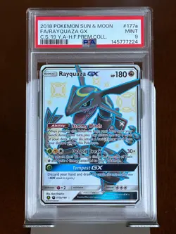 Pokemon Rayquaza GX 177a Yellow A Hidden Fates Premium Collection Promo PSA 9 - Image 1