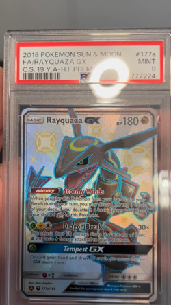 Pokemon Rayquaza GX 177a Yellow A Hidden Fates Premium Collection Promo PSA 9 - Image 2