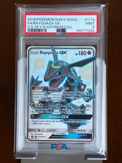 Pokemon Rayquaza GX 177a Yellow A Hidden Fates Premium Collection Promo PSA 9 - Image 4
