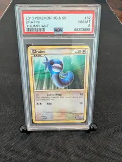 Pokemon - Dratini 62/102 - 2010 HGSS Triumphant - PSA 8 - Image 1