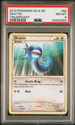 Pokemon - Dratini 62/102 - 2010 HGSS Triumphant - PSA 8 - Image 3