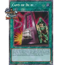 Yugioh! 1x Card of Demise RA03-EN265 Platinum Secret Rare 1st Ed NM - Image 1