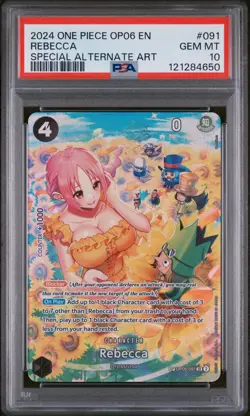 2024 ONE PIECE OP06-WINGS OF THE CAPTAIN SPECIAL ALTERNATE ART REBECCA PSA 10 - Image 1