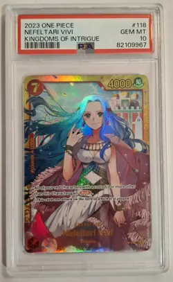 2023 One Piece NEFELTARI VIVI PSA 10 Kingdoms of Intrigue 118 GEM MINT - Image 3