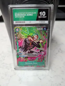Roronoa Zoro One Piece OP13-037 Treasure Rare Ace 10 Gem Mint - Image 2