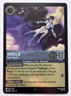 Disney Lorcana Winterspell - Angela Night Warrior 187/204 Lorcana Cold Foil - Image 1