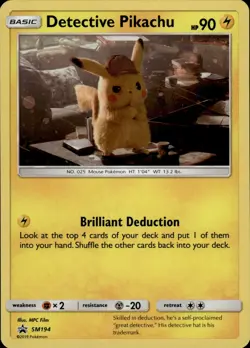 Detective Pikachu SM194 Detective Pikachu Case File English Pokemon Card B2 NM - Image 1