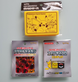 Pokemon Card Game Pikachu Accessories 3-Piece Set Damage Case Dice Counters - Image 1