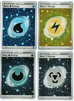 🌀HD Cosmos Holo w Mew Tail Swirl Complete set of 8 151 SVE 001-008 Energy Cards - Image 5