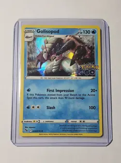 Pokemon Golisopod 26 Pokemon Go Trading Card Ultra Rare Holo Card + Top Loader - Image 1