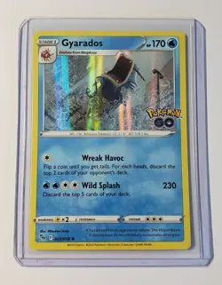 Pokemon Gyarados 22 Pokemon Go Ultra Rare Holo Card + Top Loader - Image 1