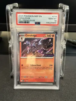 2025 Pokemon Mega Evolution Promo Prerelease #014 Ceruledge PSA 10 - Image 1