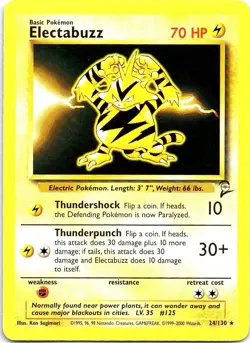 Electabuzz 24/130 Rare Base Set 2 Pokemon Lightly Played - Image 1