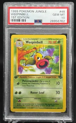 Weepinbell | 1999 Pokemon Jungle 1st Edition #48/64 | PSA 10 GEM MINT! - Image 1