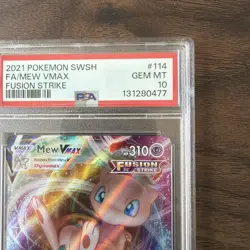 2021 POKEMON SWORD & SHIELD FUSION STRIKE #114 FULL ART/MEW VMAX PSA 10 - Image 4
