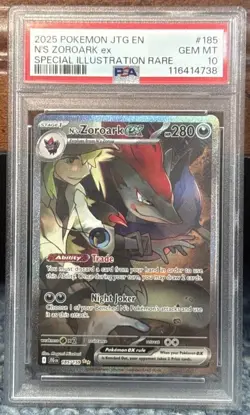 2025 Pokemon Journey Together N's Zoroark ex #185/159 PSA 10 GEM MINT - Image 1
