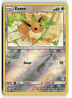 Eevee 155/214 Common Lost Thunder Pokemon Reverse Holo Lightly Played - Image 1