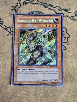 Yugioh Elemental Hero Woodsman PP02-EN004 Unlimited Secret Rare LP - Image 1