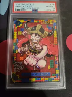 Bandai One Piece Day '25 Monkey D. Luffy #110 JP Foil Promo PSA 10 - Image 1