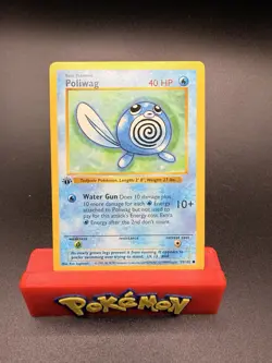 Pokemon Card Poliwag Shadowless Base Set 1st Edition Common 59/102 Near Mint - Image 1