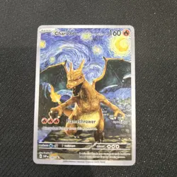 ✨Pokemon Charizard Starry Night Van Gogh ACG Art Black Star Promo Card FAN Art - Image 1