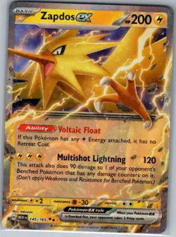 Zapdos ex 145/165 SV: Scarlet & Violet 151 - Pokemon Card - NM - Image 1