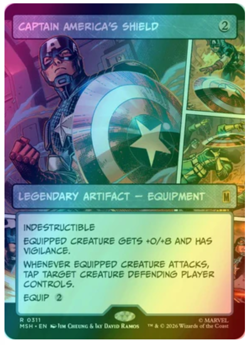 Captain America's Shield (0311) - Foil - Borderless Marvel Super Heroes - Image 1