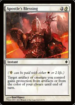 [1x] Apostle's Blessing - Foil Slight Play, English New Phyrexia MTG Magic - Image 1