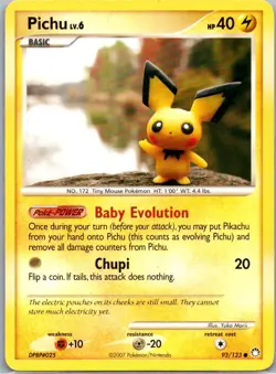 Pichu 93/123 Mysterious Treasures Common Pokemon - Image 1