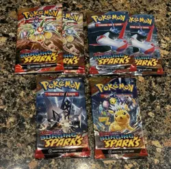 Pokemon TCG: Scarlet and Violet Surging Sparks Lot of (6) Booster Packs Sealed - Image 1