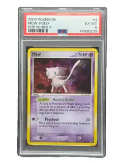 2006 Pokemon Pop Series 4 #4 Mew Holo PSA 6 Swirl 💫 - Image 1