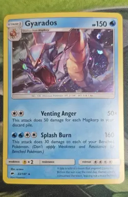 Pokemon TCG Gyarados 33/147 Blister Exclusive Cosmos Holo with Swirl - NM - Image 1