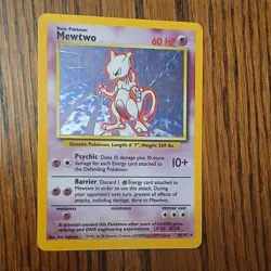 Wizards of the Coast Mewtwo 10/102 Base Set Unlimited Holo Rare 60 HP 1999 ENG - Image 3